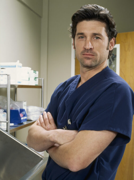 Patrick Dempsey posing as Dr. McDreamy from 