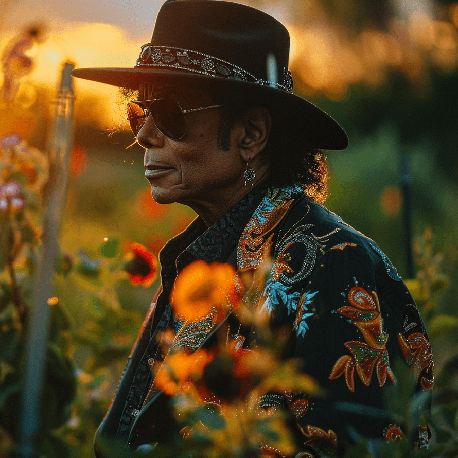 An AI photo depicting what Michael Jackson would have aged without cosmetic procedures via AI | Source: Midjourney