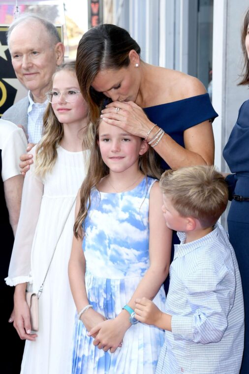 (L-R) William Garner, Violet Affleck, Jennifer Garner, Seraphina Affleck, and Samuel Garner Affleck attend the ceremony honoring Jennifer Garner with a star on the Hollywood Walk Of Fame on August 20, 2018 in Hollywood, California. | Source: Getty Images