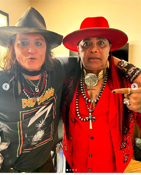 Johnny Depp and Micki Free posing for a picture posted on November 5, 2022 | Source: Getty Images