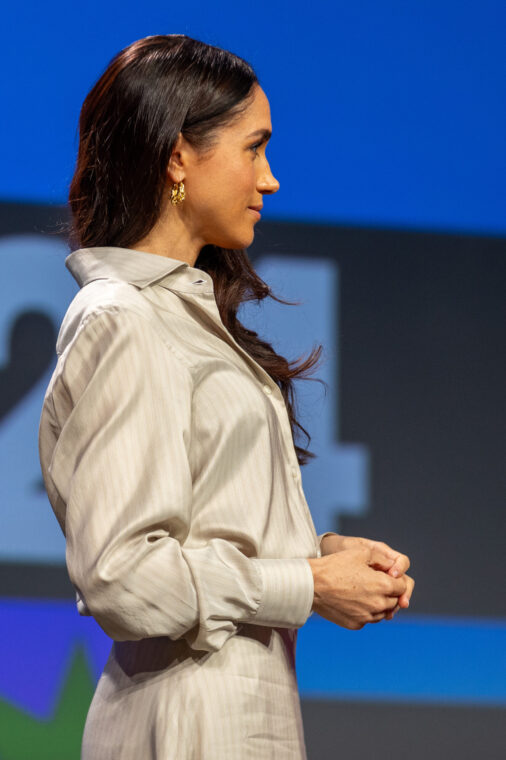 Meghan Markle at the "Breaking Barriers, Shaping Narratives: How Women Lead On and Off the Screen" panel during the 2024 SXSW Conference and Festival at Austin Convention Center on March 8, 2024 in Austin, Texas. | Source: Getty Images