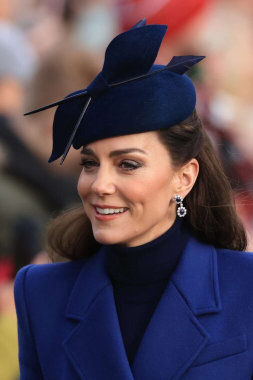 A close-up of Catherine, Princess of Wales beaming during the Christmas morning service at Sandringham Church on December 25, 2023 in Sandringham, Norfolk | Source: Getty Images