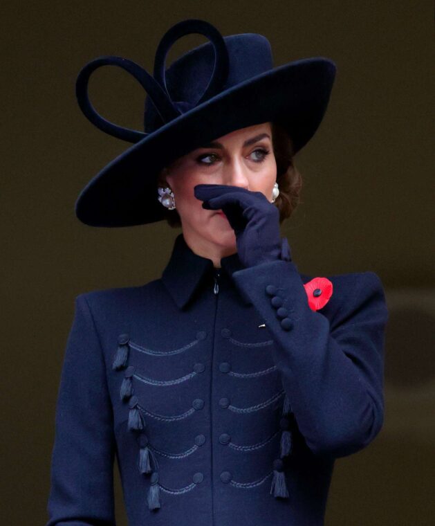 Kate Middleton attends the National Service of Remembrance at The Cenotaph on November 12, 2023 in London, England. | Source: Getty Images