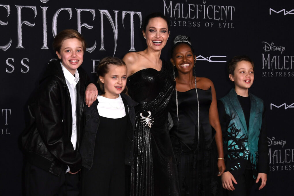 Shiloh Jolie-Pitt, Vivienne Jolie-Pitt, Zahara Jolie-Pitt, and Knox Jolie-Pitt arrive for the world premiere of Disney's 