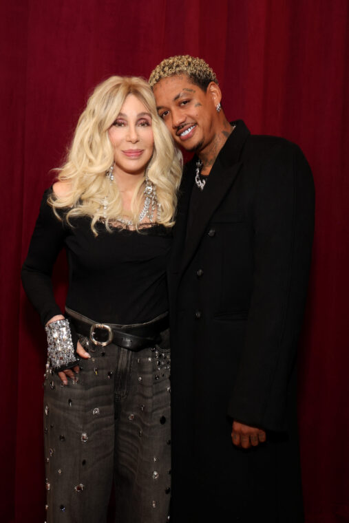 Cher and Alexander "AE" Edwards grace the Warner Music Group Pre-Grammy Party at Citizen News Hollywood on February 1, 2024, in Los Angeles, California. | Source: Getty Images