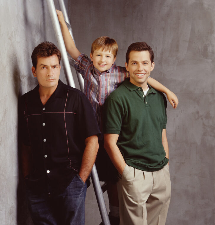 Charlie Sheen, Angus T. Jones, and Jon Cryer on "Two and A Half Men" in 2003 | Source: Getty Images