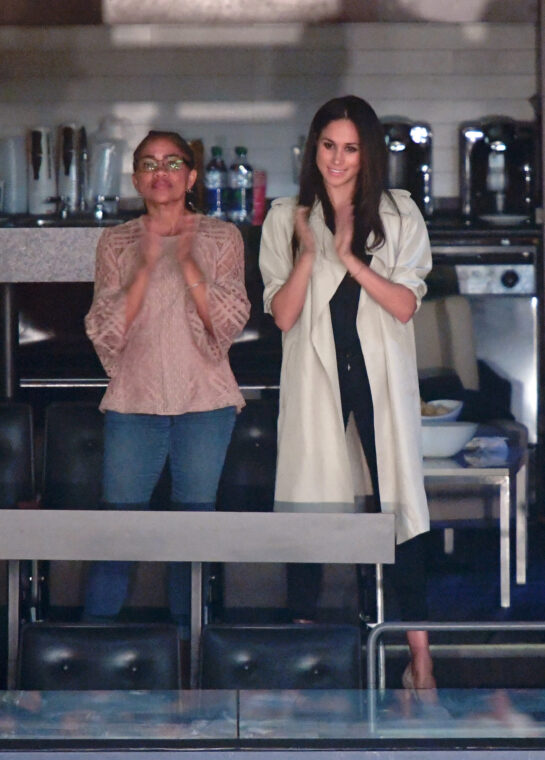 Doria Ragland and Meghan Markle during the Closing Ceremony on day 8 of the Invictus Games Toronto 2017 at the Air Canada Centre on September 30, 2017, in Toronto, Canada. | Source: Getty Images