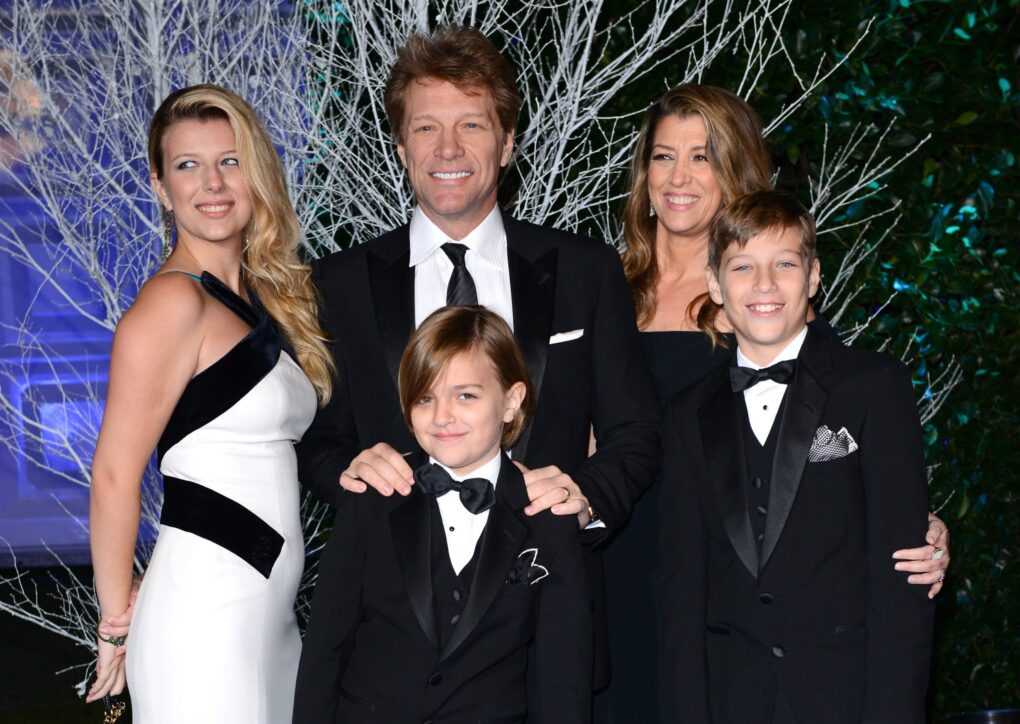 Stephanie Bongiovi, Jon Bon Jovi, Romeo Bongiovi, Dorothea Hurley and Jacob Bongiovi attend the Winter Whites Gala in aid of Centrepoint at Kensington Palace on November 26, 2013 in London, England | Source: Getty Images