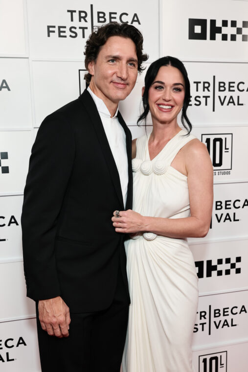 Justin Trudeau and Katy Perry attend the "Katy Perry: The Lifetimes Tour" Premiere during the 2026 Tribeca Festival at BMCC Theater on June 8, 2026 in New York City.