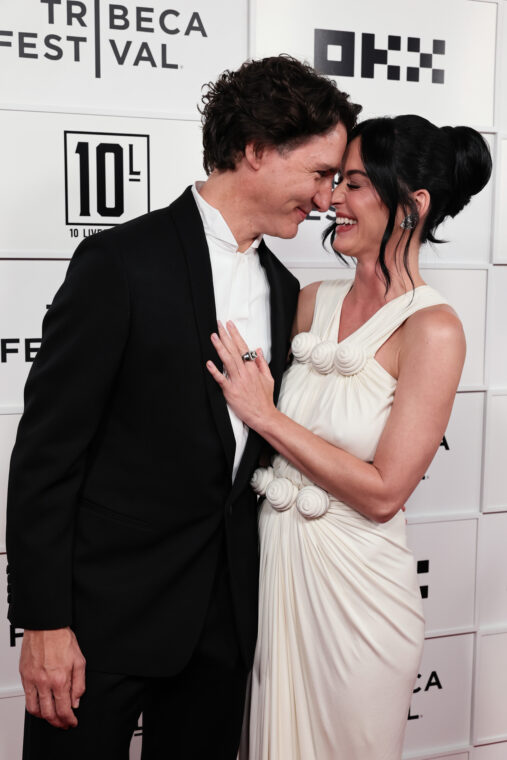 Justin Trudeau and Katy Perry attend the "Katy Perry: The Lifetimes Tour" Premiere during the 2026 Tribeca Festival at BMCC Theater on June 8, 2026 in New York City.